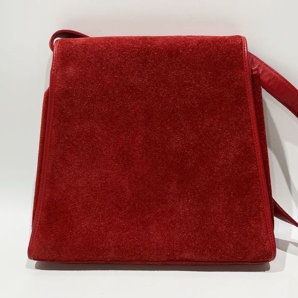 Saint Laurent  Red Crossbody Shoulder Bag Trapezoid Logo Yves - Picture 1 of 11
